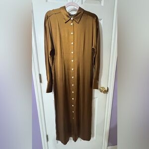 Madewell Long Sleeve Brown Shirt Dress